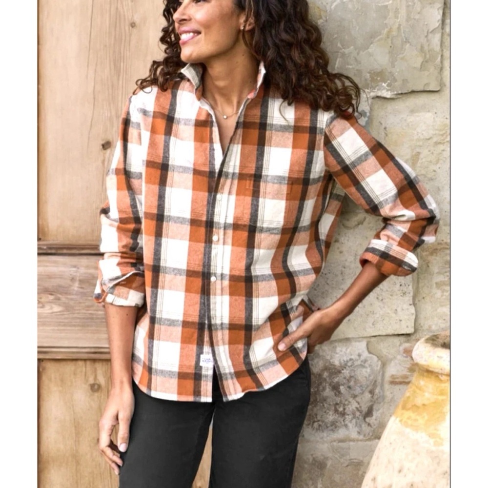 FRANK & EILEEN ITALIAN FLANNEL PLAID EILEEN SHIRT XS {RUNS S/M} ACADEMIA PREPPY
